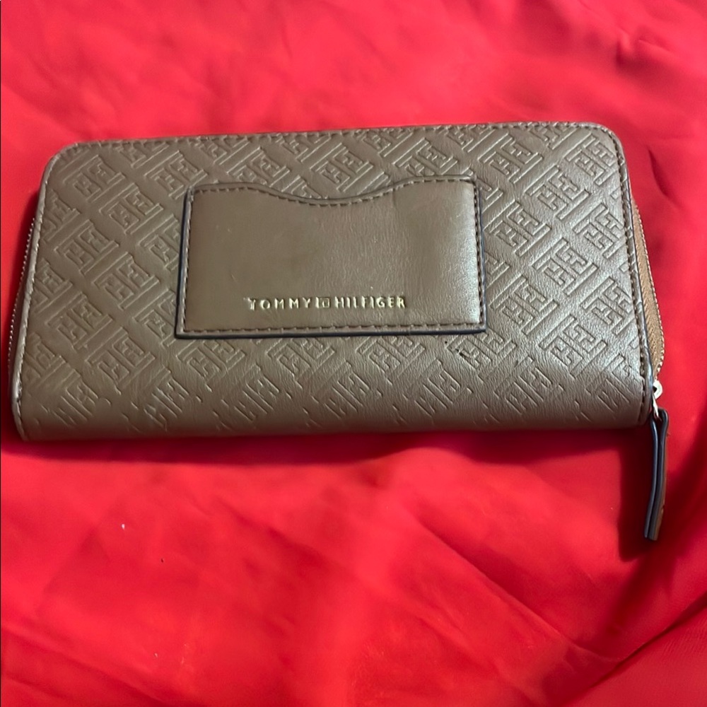 Embossed Brown Zip Wallet
